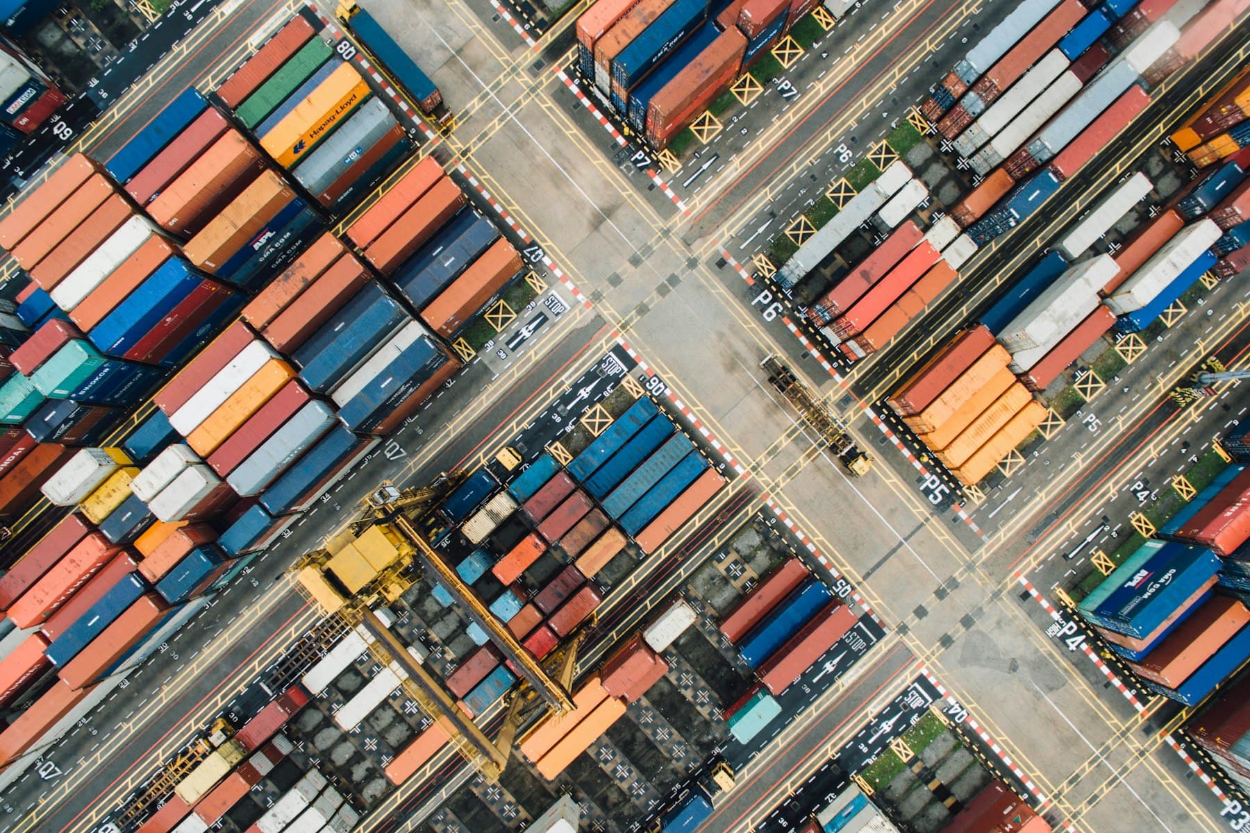 Container-Stellplatz aus der Luft